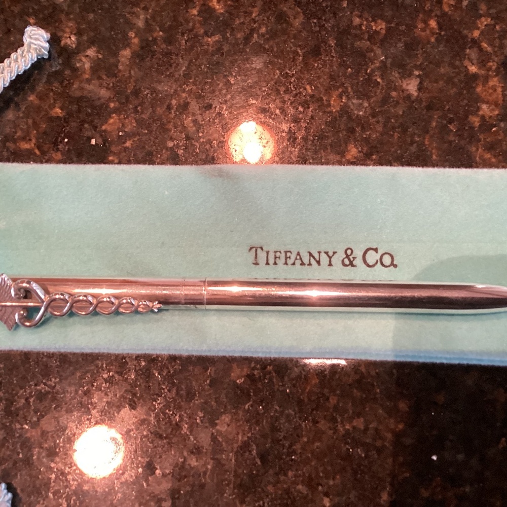 Tiffany & Co Silver Caduceus clip ballpoint pen